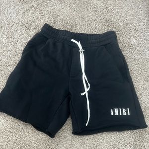 Amiri Sweatshort Black with white drawstring and silver metal detail size XS